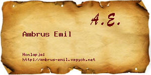 Ambrus Emil névjegykártya