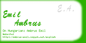 emil ambrus business card